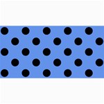Polka Dots - Black on Cornflower Blue 4  x 8  Photo Cards
