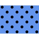 Polka Dots - Black on Cornflower Blue Birthday Cake 3D Greeting Card (7x5)