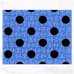 Polka Dots - Black on Cornflower Blue Jigsaw Puzzle (Rectangular)
