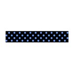 Polka Dots - Cornflower Blue on Black Flano Scarf (Mini)