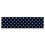 Polka Dots - Cornflower Blue on Black Satin Scarf (Oblong)