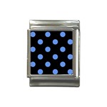 Polka Dots - Cornflower Blue on Black Italian Charm (13mm)