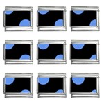 Polka Dots - Cornflower Blue on Black 9mm Italian Charm (9 pack)