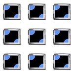 Polka Dots - Cornflower Blue on Black Mega Link Italian Charm (9 pack)