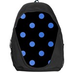 Polka Dots - Cornflower Blue on Black Backpack Bag