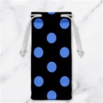 Polka Dots - Cornflower Blue on Black Jewelry Bag