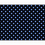 Polka Dots - Cornflower Blue on Black Collage 11  x 14 