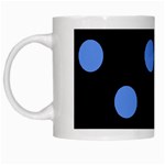 Polka Dots - Cornflower Blue on Black Black Mug