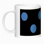 Polka Dots - Cornflower Blue on Black Night Luminous Mug