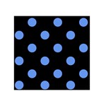 Polka Dots - Cornflower Blue on Black Greeting Card 5  x 7 