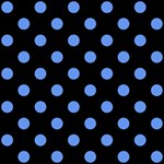 Polka Dots - Cornflower Blue on Black ScrapBook Page 12  x 12 