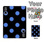 Polka Dots - Cornflower Blue on Black Playing Cards 54 Designs