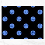 Polka Dots - Cornflower Blue on Black Jigsaw Puzzle (Rectangular)