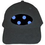 Polka Dots - Cornflower Blue on Black Black Cap