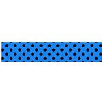Polka Dots - Black on Dodger Blue Flano Scarf (Small)