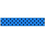 Polka Dots - Black on Dodger Blue Flano Scarf (Large)