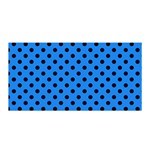 Polka Dots - Black on Dodger Blue Satin Wrap