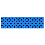Polka Dots - Black on Dodger Blue Satin Scarf (Oblong)