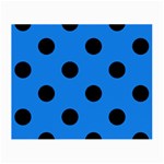 Polka Dots - Black on Dodger Blue Small Glasses Cloth (2 Sides)