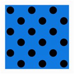 Polka Dots - Black on Dodger Blue Medium Glasses Cloth (2 Sides)