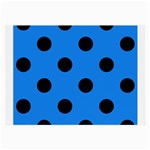 Polka Dots - Black on Dodger Blue Large Glasses Cloth