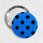 Polka Dots - Black on Dodger Blue 2.25  Handbag Mirror