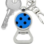 Polka Dots - Black on Dodger Blue Bottle Opener Key Chain
