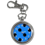 Polka Dots - Black on Dodger Blue Key Chain Watch