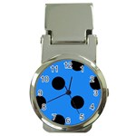 Polka Dots - Black on Dodger Blue Money Clip Watch