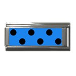 Polka Dots - Black on Dodger Blue Superlink Italian Charm (9mm)