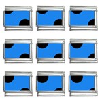 Polka Dots - Black on Dodger Blue 9mm Italian Charm (9 pack)