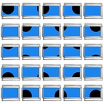 Polka Dots - Black on Dodger Blue 9mm Italian Charm (25 pack)