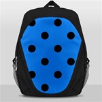 Polka Dots - Black on Dodger Blue Backpack Bag