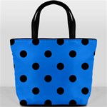 Polka Dots - Black on Dodger Blue Bucket Bag