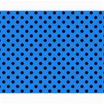 Polka Dots - Black on Dodger Blue Collage 11  x 14 