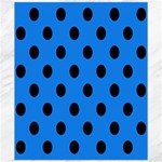 Polka Dots - Black on Dodger Blue Canvas 20  x 24 