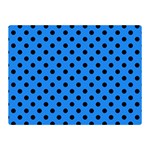 Polka Dots - Black on Dodger Blue Double Sided Flano Blanket (Mini)