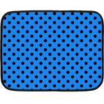 Polka Dots - Black on Dodger Blue Fleece Blanket (Mini)