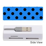 Polka Dots - Black on Dodger Blue Memory Card Reader (Stick)