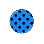 Polka Dots - Black on Dodger Blue Hat Clip Ball Marker (10 pack)