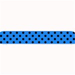 Polka Dots - Black on Dodger Blue Small Bar Mat