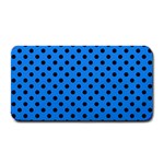 Polka Dots - Black on Dodger Blue Medium Bar Mat