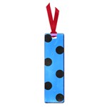 Polka Dots - Black on Dodger Blue Small Book Mark
