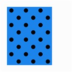 Polka Dots - Black on Dodger Blue Small Garden Flag (Two Sides)