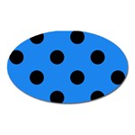Polka Dots - Black on Dodger Blue Magnet (Oval)