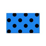 Polka Dots - Black on Dodger Blue Sticker Rectangular (10 pack)