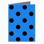Polka Dots - Black on Dodger Blue Greeting Card