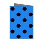 Polka Dots - Black on Dodger Blue Mini Greeting Cards (Pkg of 8)