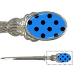 Polka Dots - Black on Dodger Blue Letter Opener