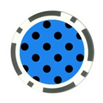 Polka Dots - Black on Dodger Blue Poker Chip Card Guard